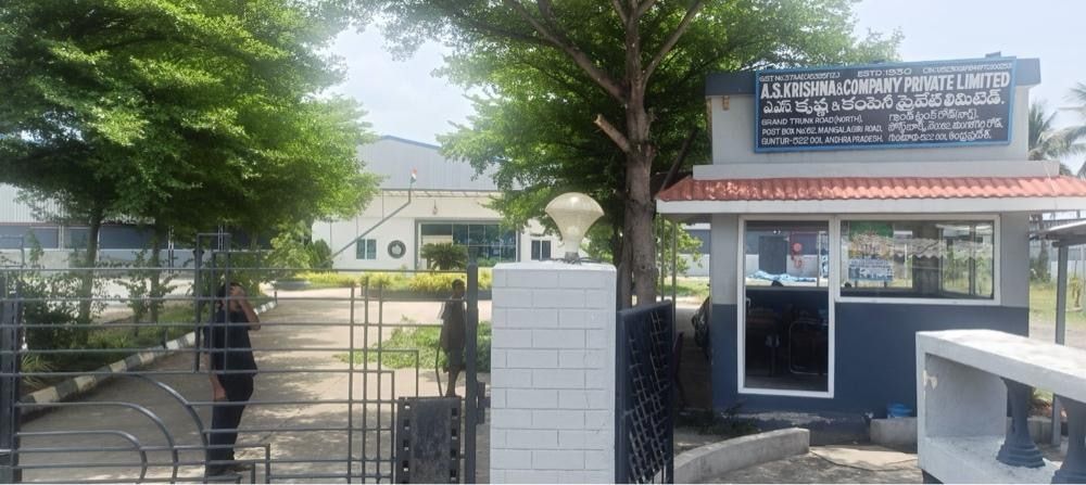 Main gate of the plant with the A.S. Krishna & Company signboard